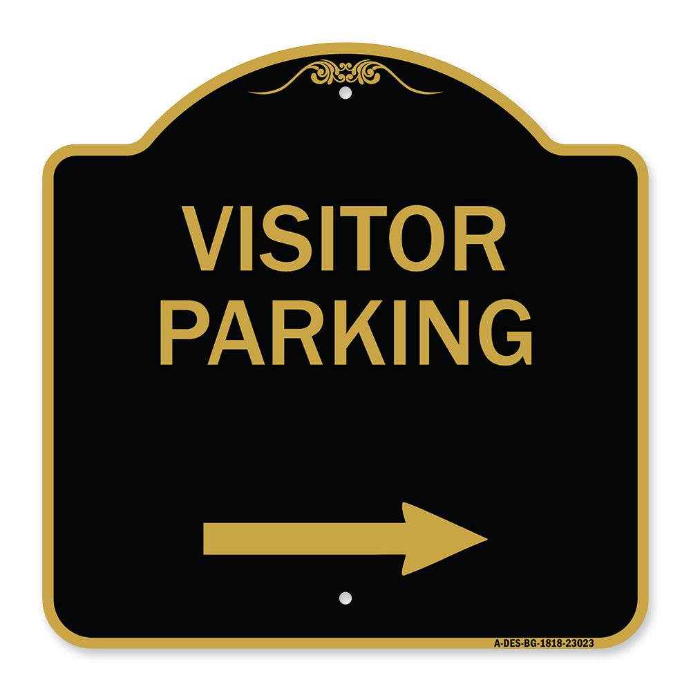 Reserved Parking Sign Visitor Parking (Arrow Pointing Right)