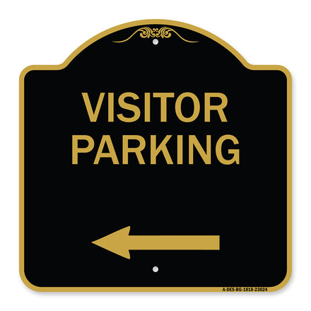 Reserved Parking Sign Visitor Parking (Arrow Pointing Left)
