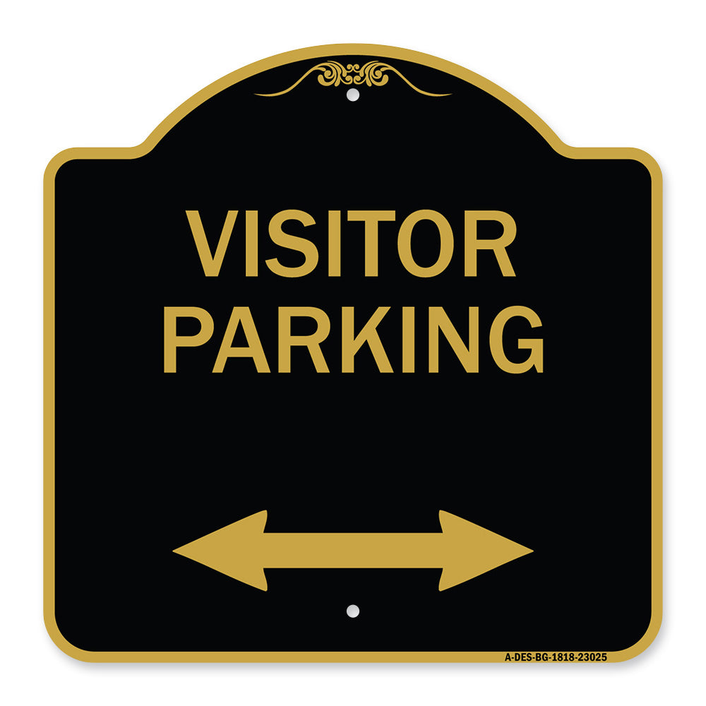 Reserved Parking Sign Visitor Parking (Arrow Pointing Left and Right)