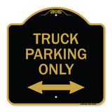 Reserved Parking Sign Truck Parking Only with Bidirectional Arrow