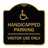 Reserved Parking Sign Handicapped Parking Visitor Use Only with Graphic