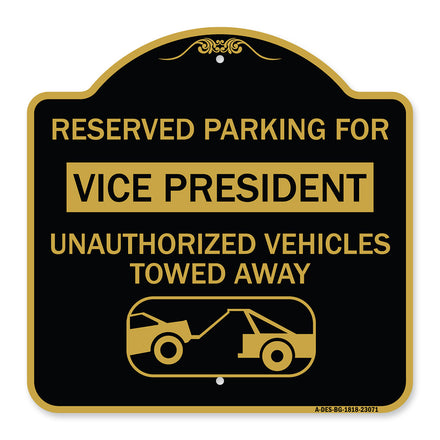 Reserved Parking for Vice President Unauthorized Vehicles Towed Away (With Car Tow Graphic)