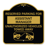 Reserved Parking for Assistant Manager Unauthorized Vehicles Towed Away (With Car Tow Graphic)