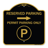 Reserved Parking - Permit Parking Only with Symbol and Right Arrow