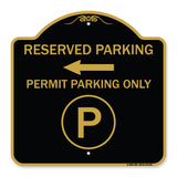 Reserved Parking - Permit Parking Only with Symbol and Left Arrow