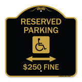 Reserved Parking $250 Fine (With Updated Symbol and Bi-Directional Arrow)