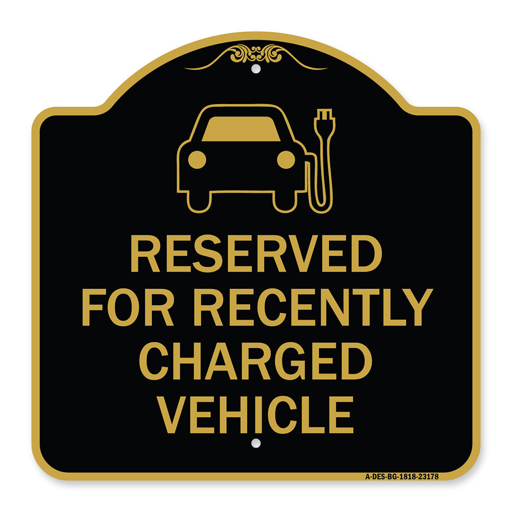 Reserved for Recently Charged Vehicle with Graphic