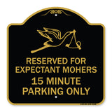 Reserved for Expectant Mothers 15 Minute Parking Only (With Stork & Baby Graphic)