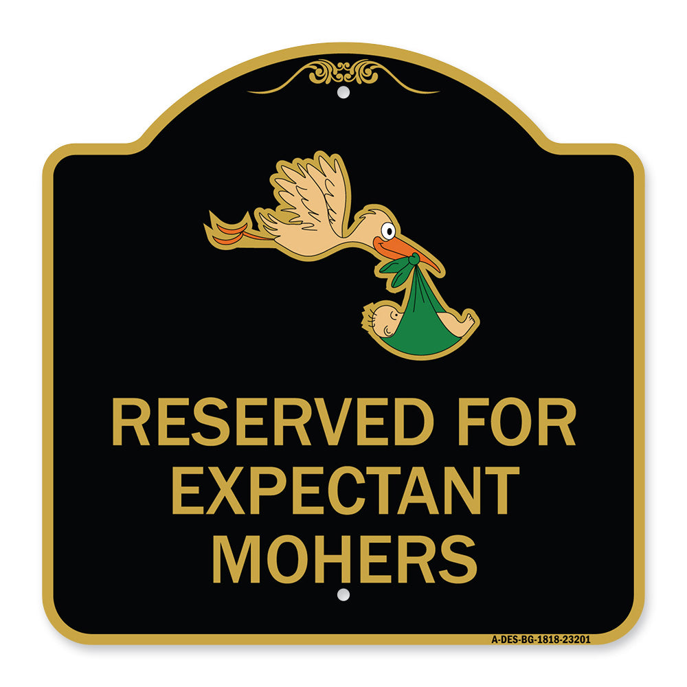Reserved for Expectant Mothers (With Stork & Baby Graphic)