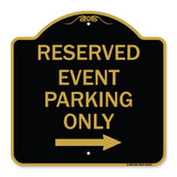 Reserved - Event Parking Only (With Right Arrow)
