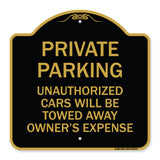 Private Parking Unauthorized Cars Will Be Towed Away at Owner's Expense