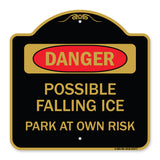 Possible Falling Ice - Park at Own Risk