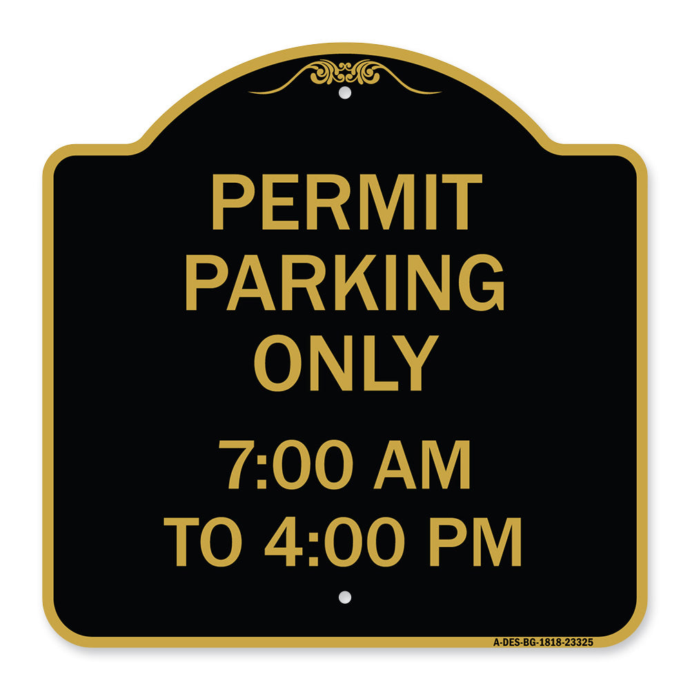 Permit Parking Only 7-00 Am to 4-00 Pm