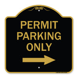 Permit Parking Only (With Right Arrow)
