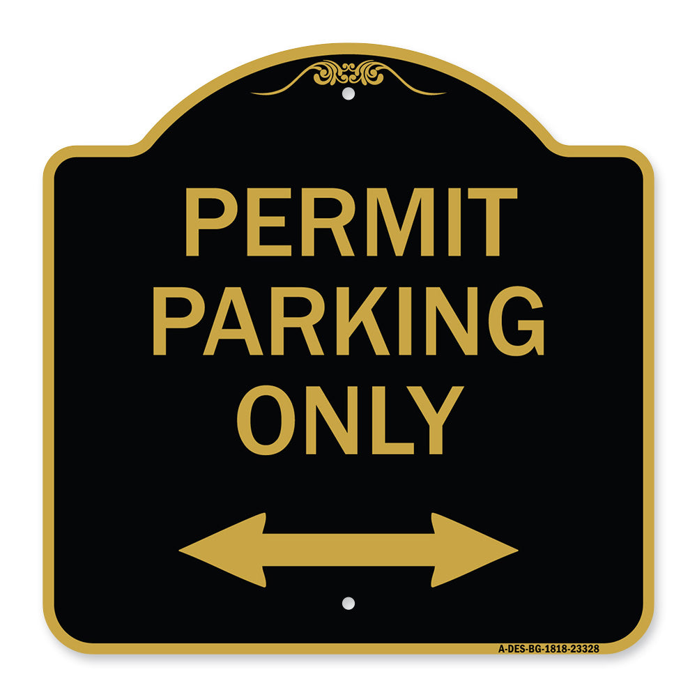 Permit Parking Only (Bidirectional Arrow)