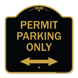 Permit Parking Only (Bidirectional Arrow)