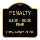 Penalty $100-$500 Fine Tow-Away Zone