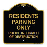 Parking Sign Residents Parking Only Police Informed of Obstruction