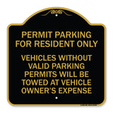 Parking Permit Sign Permit Parking for Residents Only Vehicles Without Valid Parking Permits Will Be Towed