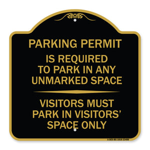 Parking Permit Is Required to Park in ANY Unmarked Space - Visitors Must Park in Visitors' Space Only