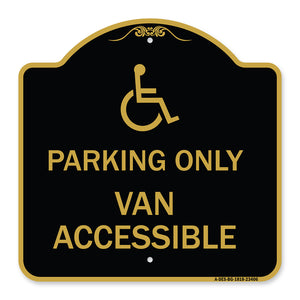 Parking Only Van Accessible (With Graphic)