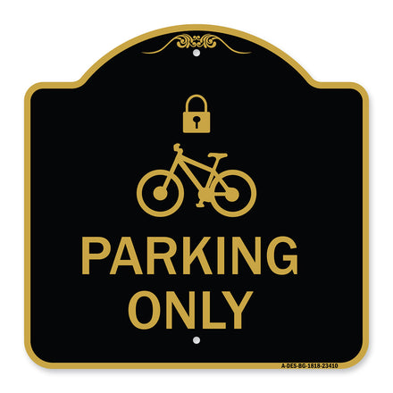 Parking Only (With Cycle and Lock Symbol)