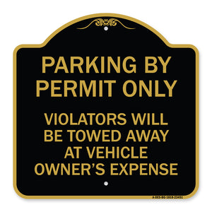 Parking by Permit Only Violators Will Be Towed Away at Vehicle Owner's Expense