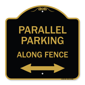 Parallel Parking - Along Fence (With Bidirectional Arrow)