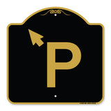 P Symbol (With Up Arrow Pointing Left)