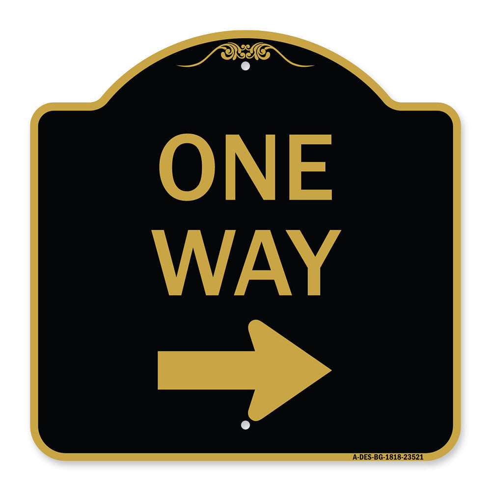 One Way Sign (Right Arrow)