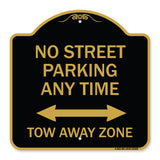 No Street Parking Anytime Tow Away Zone (With Bidirectional Arrow)