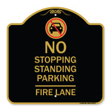 No Stopping Standing Fire Lane with Graphic