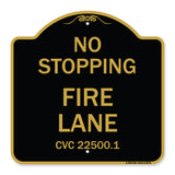 No Stopping Fire Lane - Refer to CVC 22500.1
