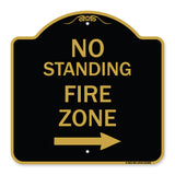 No Standing Fire Zone with Right Arrow