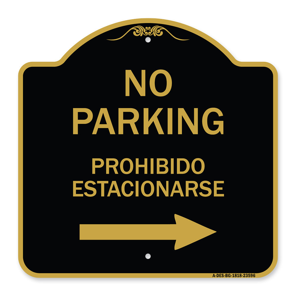 No Parking Prohibido Estacionarse (With Left Arrow)