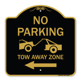 No Parking Tow-Away Zone with Left Arrow