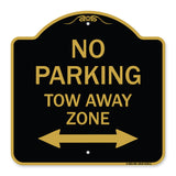 No Parking Tow Away Zone with Bidirectional Arrow