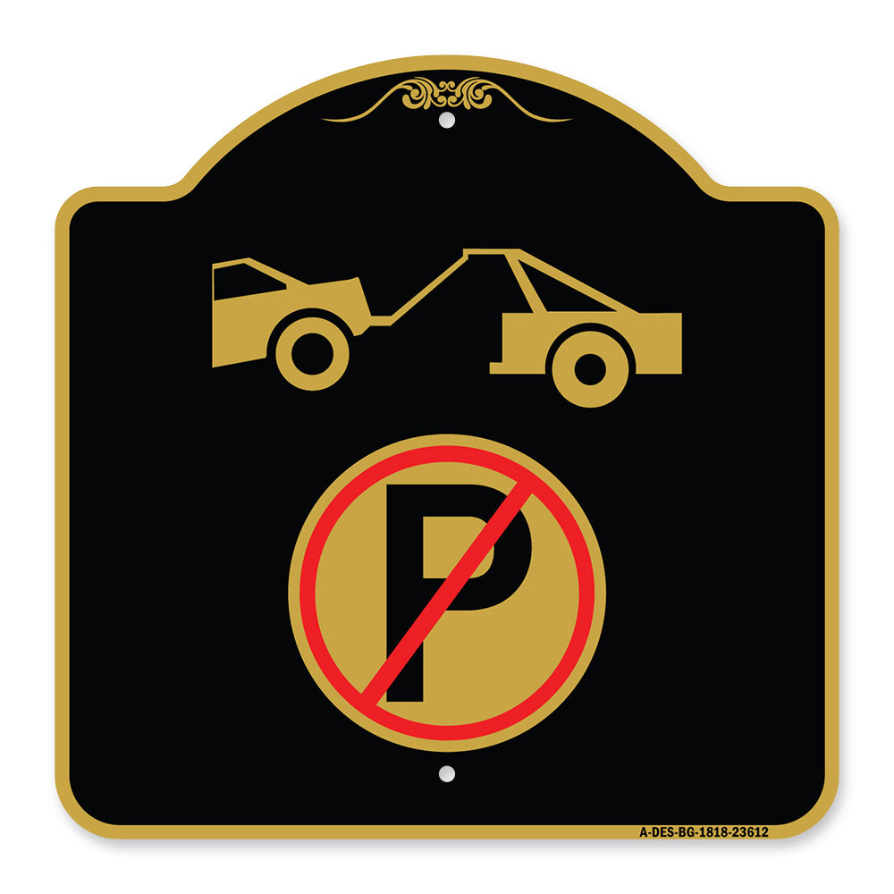 No Parking Tow Away Zone Symbol