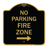 No Parking Fire Zone with Right Arrow