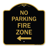 No Parking Fire Zone with Left Arrow