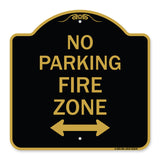 No Parking Fire Zone with Bidirectional Arrow