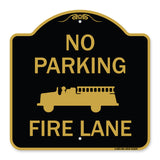 No Parking Fire Lane with Graphic