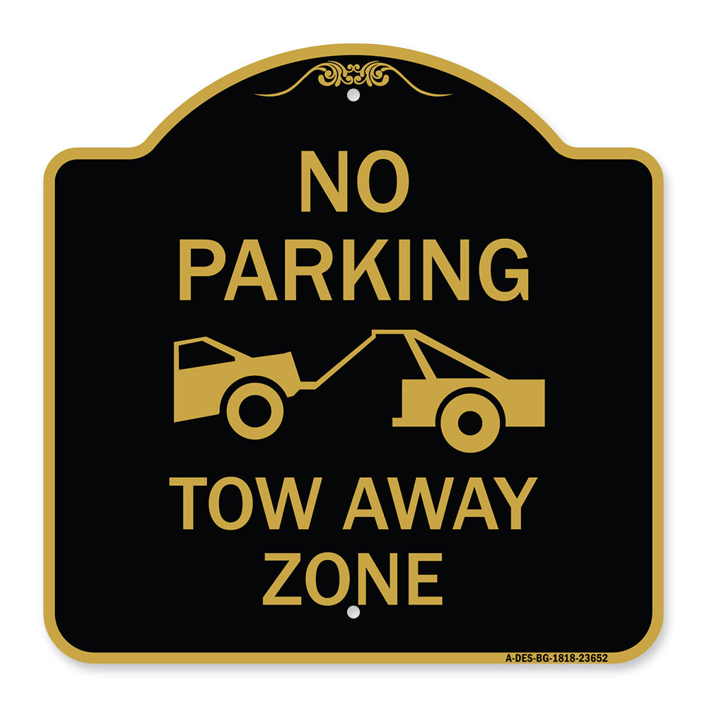 No Parking Tow Away Zone (Tow Truck Symbol)