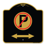 No Parking Symbol with Bidirectional Arrow