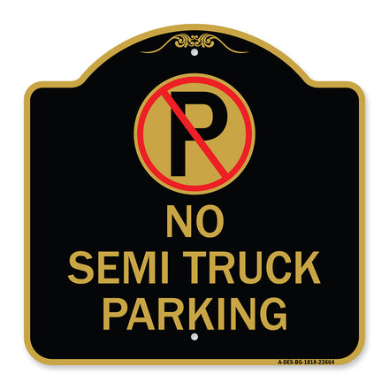 No Parking Sign No Semi Truck Parking with Symbol