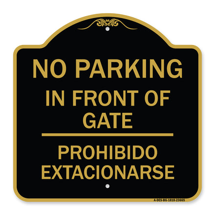 No Parking Sign No Parking in Front of Gate Prohibido Estacionarse