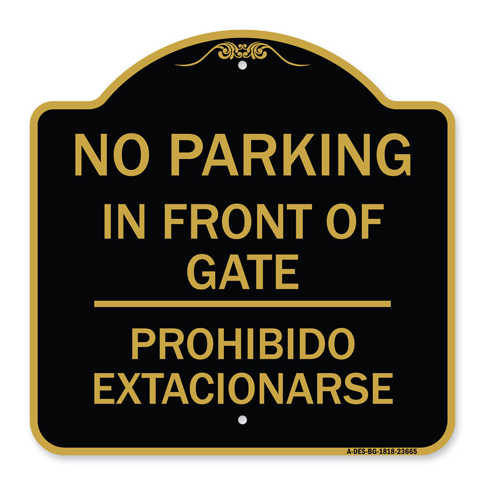 No Parking Sign No Parking in Front of Gate Prohibido Estacionarse