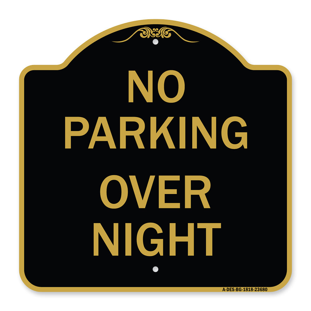 No Parking Overnight Parking Sign