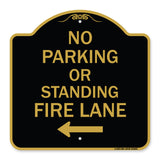 No Parking or Standing Fire Lane (With Left Arrow)