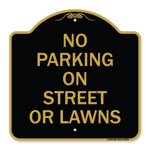 No Parking on Street or Lawns